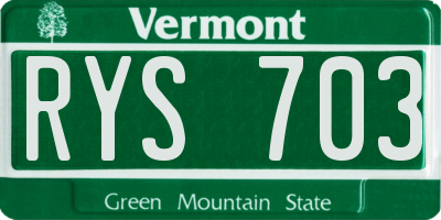 VT license plate RYS703