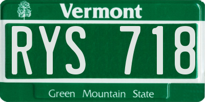 VT license plate RYS718