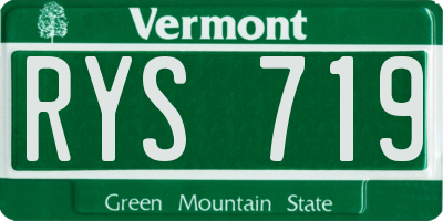 VT license plate RYS719