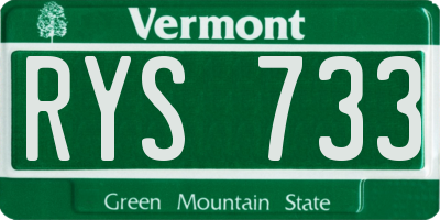 VT license plate RYS733