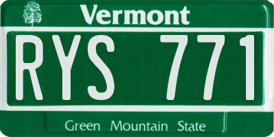VT license plate RYS771