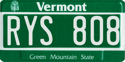 VT license plate RYS808