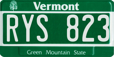 VT license plate RYS823