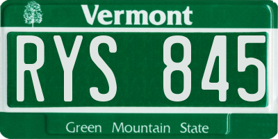 VT license plate RYS845
