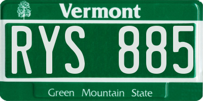 VT license plate RYS885