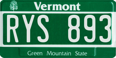 VT license plate RYS893