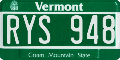 VT license plate RYS948