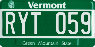 VT license plate RYT059