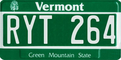 VT license plate RYT264