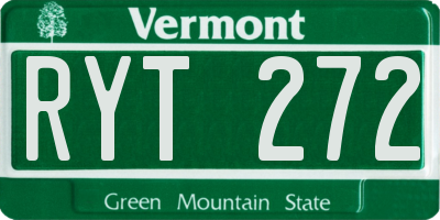 VT license plate RYT272