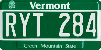 VT license plate RYT284