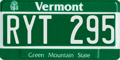 VT license plate RYT295