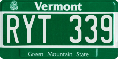 VT license plate RYT339