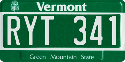 VT license plate RYT341