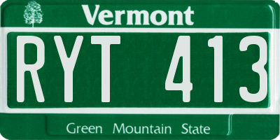 VT license plate RYT413