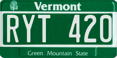 VT license plate RYT420