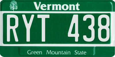 VT license plate RYT438