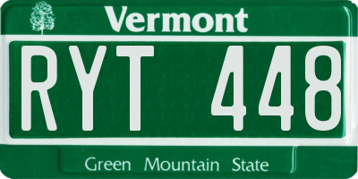 VT license plate RYT448