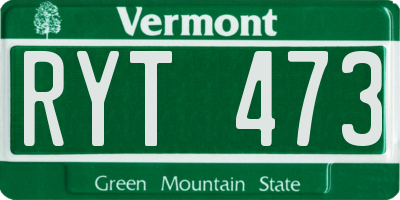 VT license plate RYT473