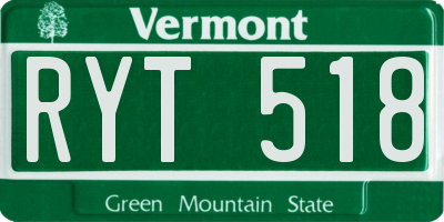 VT license plate RYT518