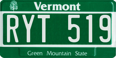 VT license plate RYT519