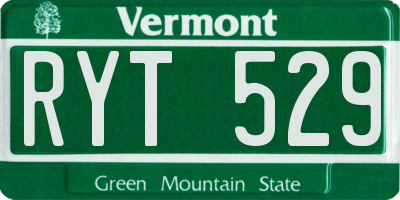 VT license plate RYT529