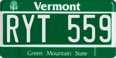 VT license plate RYT559
