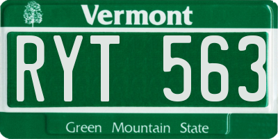 VT license plate RYT563