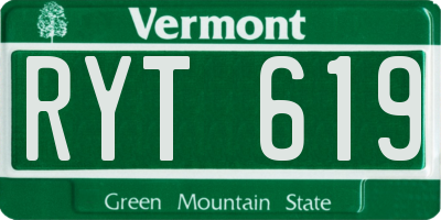 VT license plate RYT619
