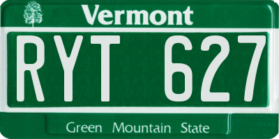VT license plate RYT627