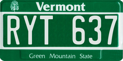 VT license plate RYT637