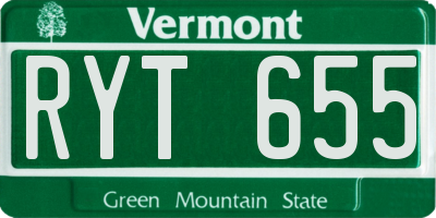 VT license plate RYT655