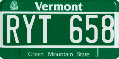 VT license plate RYT658