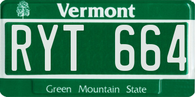 VT license plate RYT664