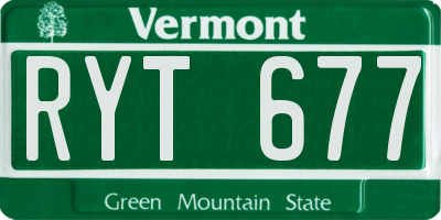 VT license plate RYT677