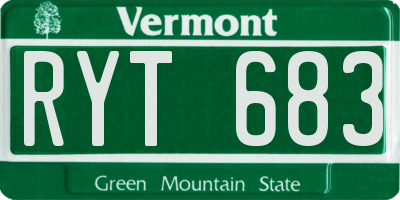 VT license plate RYT683