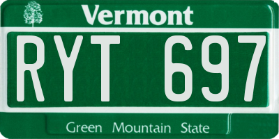 VT license plate RYT697