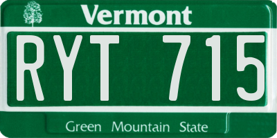 VT license plate RYT715