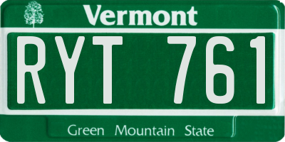 VT license plate RYT761