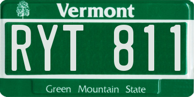 VT license plate RYT811