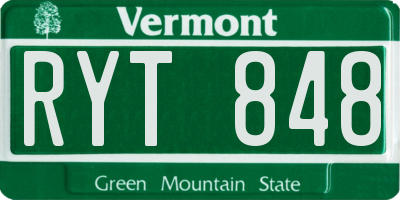 VT license plate RYT848