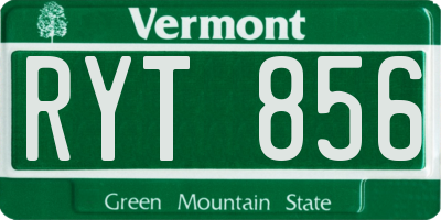 VT license plate RYT856