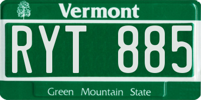 VT license plate RYT885