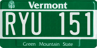 VT license plate RYU151