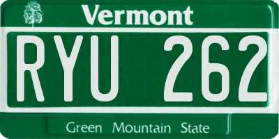 VT license plate RYU262