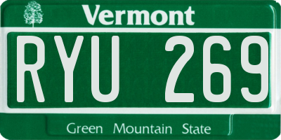 VT license plate RYU269