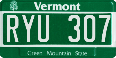 VT license plate RYU307