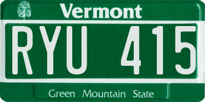 VT license plate RYU415