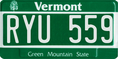 VT license plate RYU559