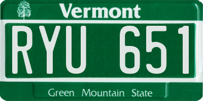 VT license plate RYU651